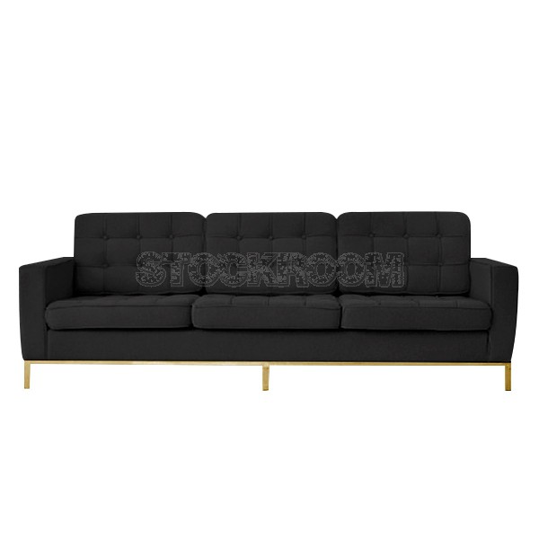 Florence Knoll Style Sofa With Brass Base (3 seater)
