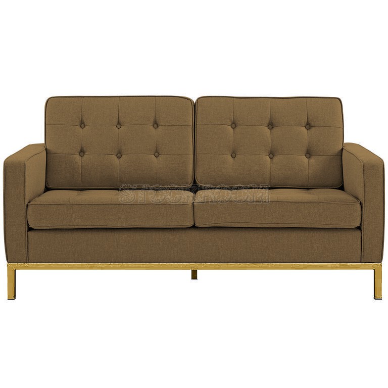 Florence Knoll Style Sofa With Brass Base (2 seater)