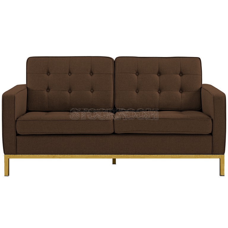 Florence Knoll Style Sofa With Brass Base (2 seater)