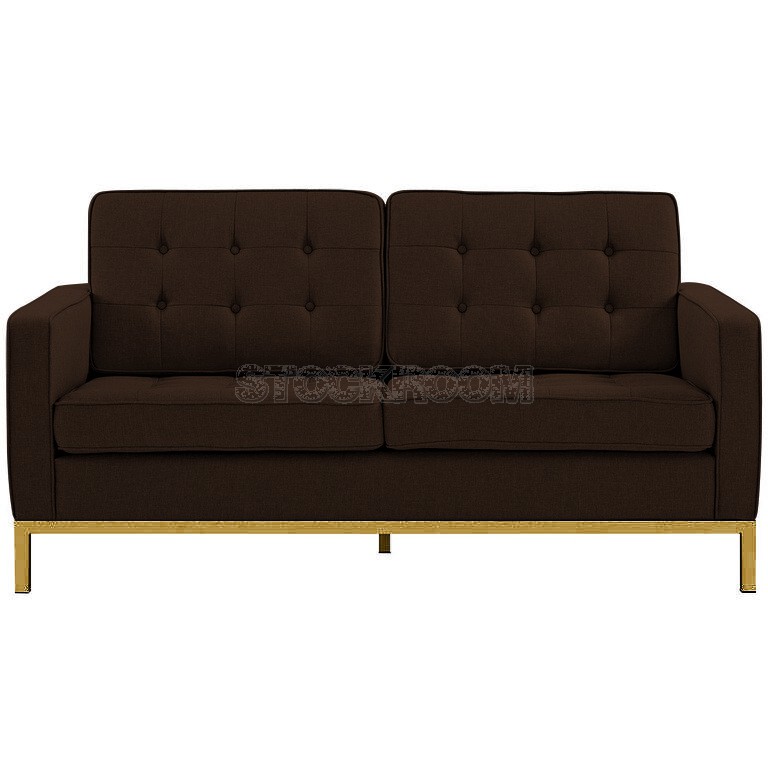 Florence Knoll Style Sofa With Brass Base (2 seater)