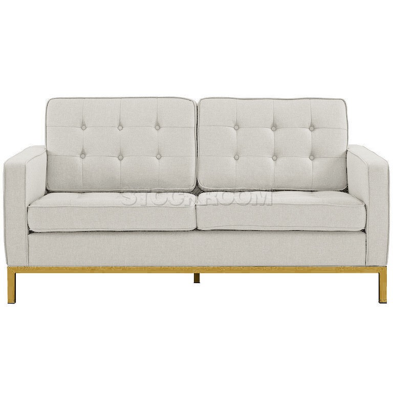 Florence Knoll Style Sofa With Brass Base (2 seater)