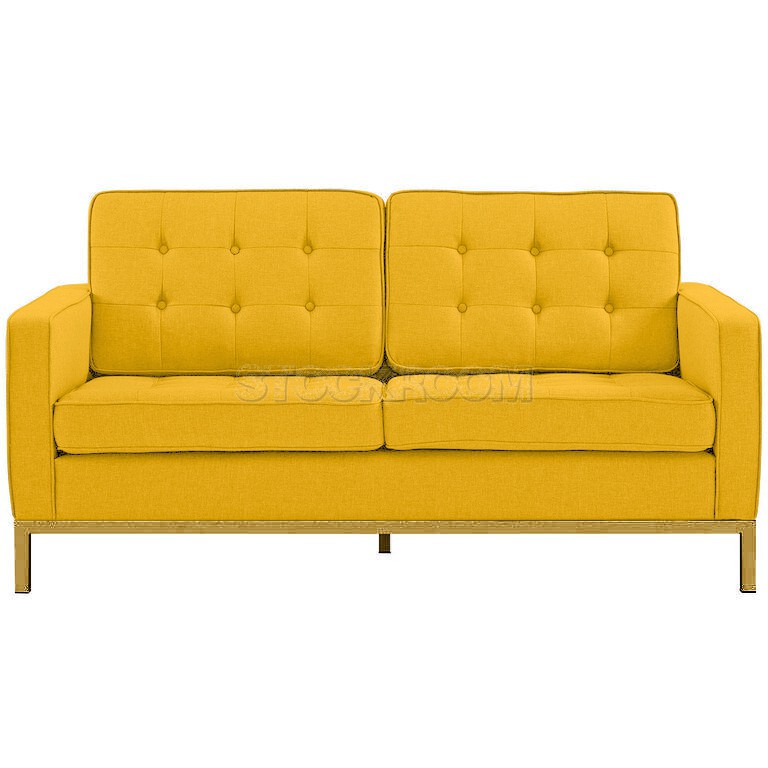 Florence Knoll Style Sofa With Brass Base (2 seater)