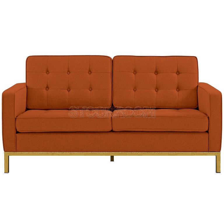 Florence Knoll Style Sofa With Brass Base (2 seater)