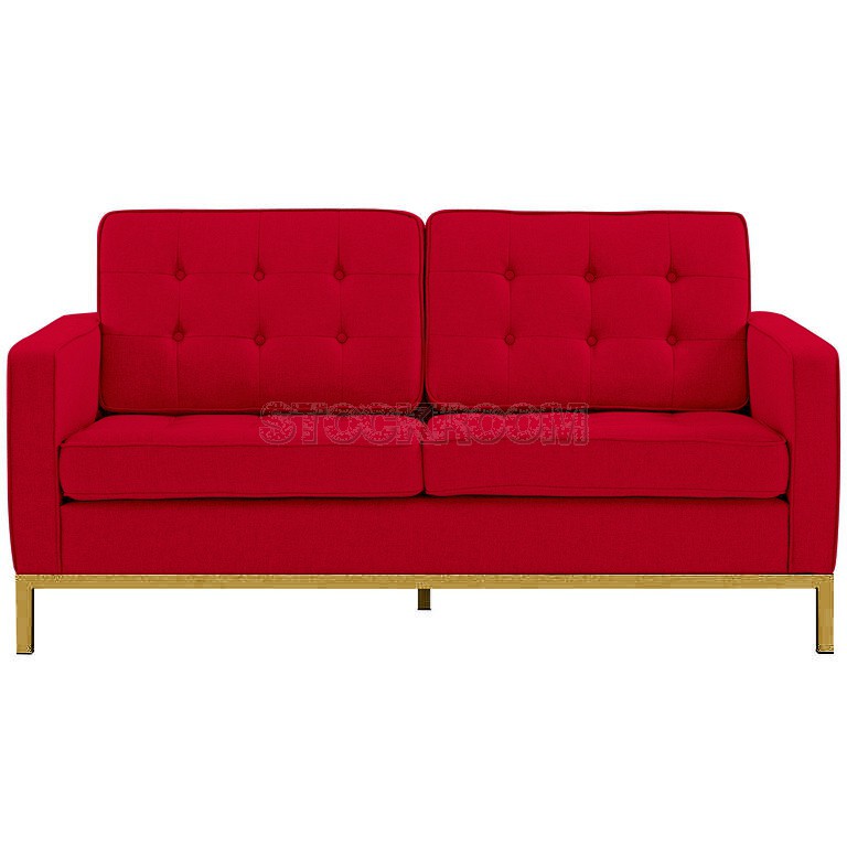 Florence Knoll Style Sofa With Brass Base (2 seater)