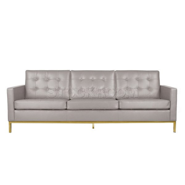 Florence Knoll Style Sofa With Brass Base (3 seater)