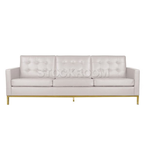 Florence Knoll Style Sofa With Brass Base (3 seater)