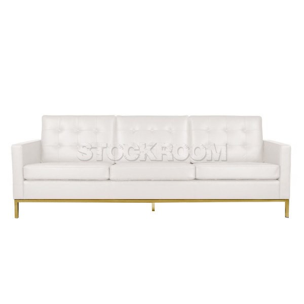 Florence Knoll Style Sofa With Brass Base (3 seater)