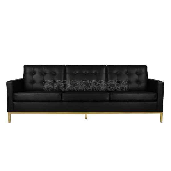 Florence Knoll Style Sofa With Brass Base (3 seater)