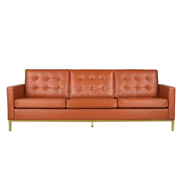 Florence Knoll Style Sofa With Brass Base (3 seater)