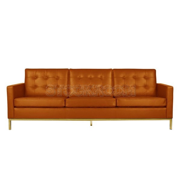 Florence Knoll Style Sofa With Brass Base (3 seater)