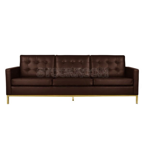 Florence Knoll Style Sofa With Brass Base (3 seater)