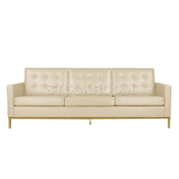 Florence Knoll Style Sofa With Brass Base (3 seater)