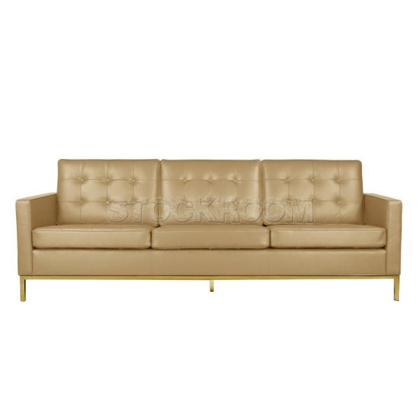 Florence Knoll Style Sofa With Brass Base (3 seater)