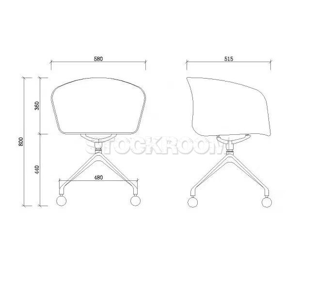 Frasier Style Half-Upholstered Office Chair