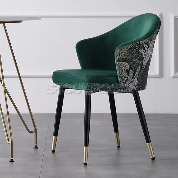 Dahlia Style Velvet Upholstered Dining Chair