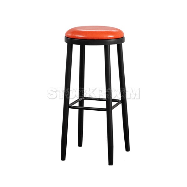 Gable Industrial Style Upholstered Metal Bar Stool