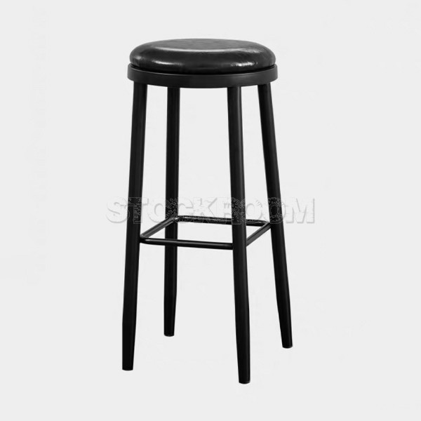 Gable Industrial Style Upholstered Metal Bar Stool