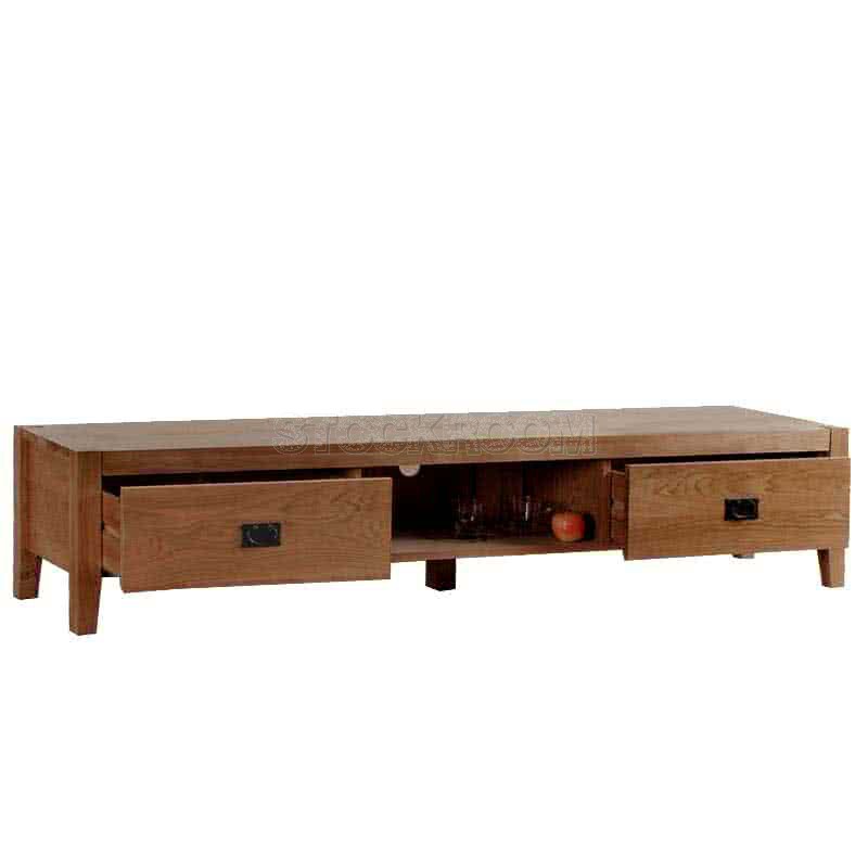 Gazzi Solid Oak Wood TV Cabinet