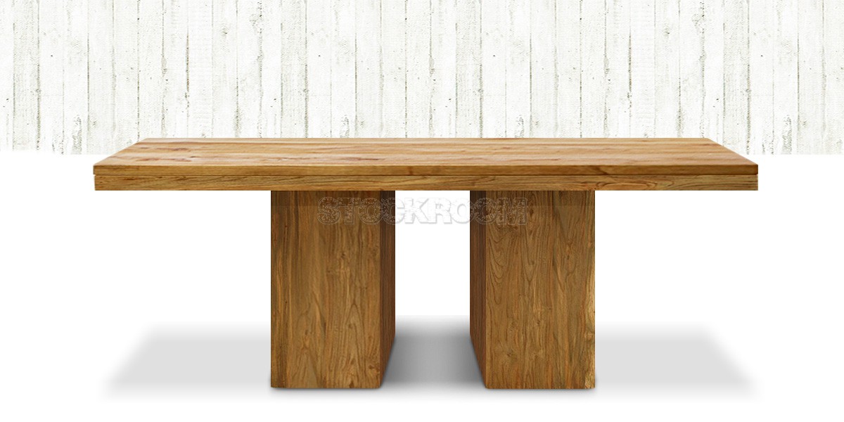 Gemini Solid Recycled Elm Wood Dining Table