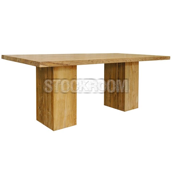 Gemini Solid Recycled Elm Wood Dining Table