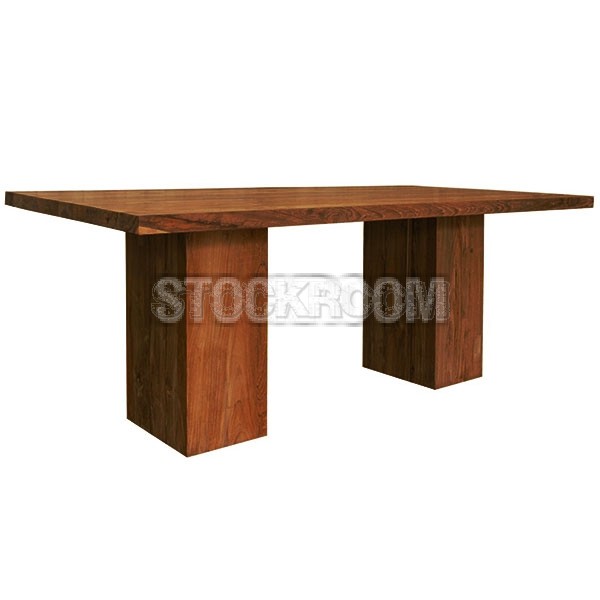 Gemini Solid Recycled Elm Wood Dining Table