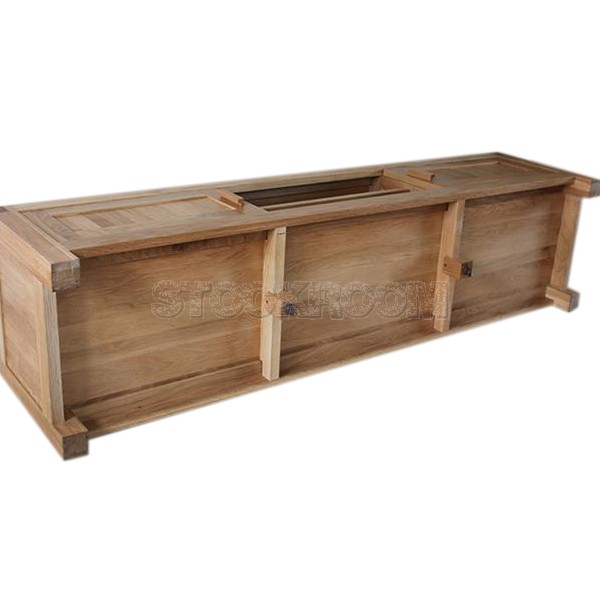 Genosa Solid Oak Wood TV Cabinet