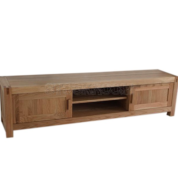 Genosa Solid Oak Wood TV Cabinet