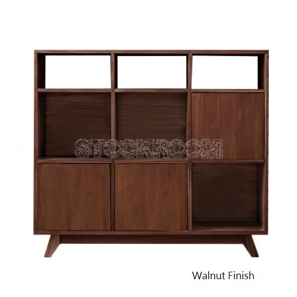 Grant Living Room Side Cabinet - Oak Finish with Walnut Accent