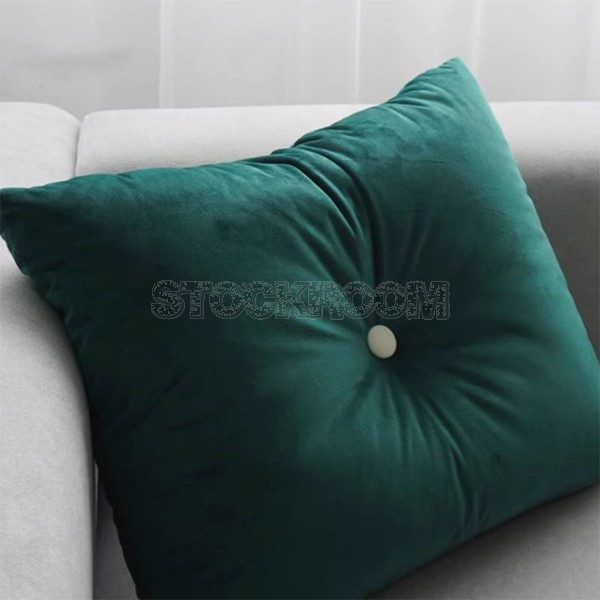 Velvet Button Decorative Cushion