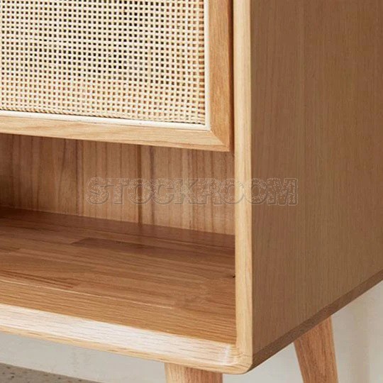 Grooves Rattan Storage Shoe Cabinet