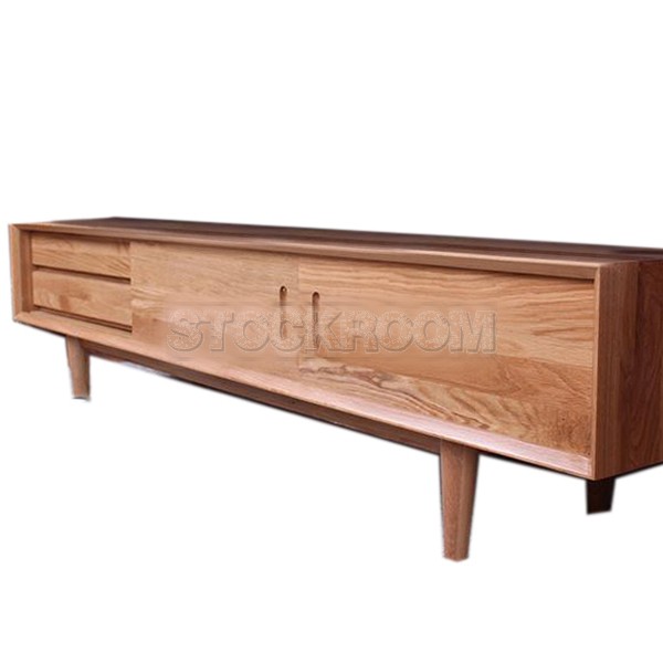 Hamond Solid Oak Wood TV Cabinet