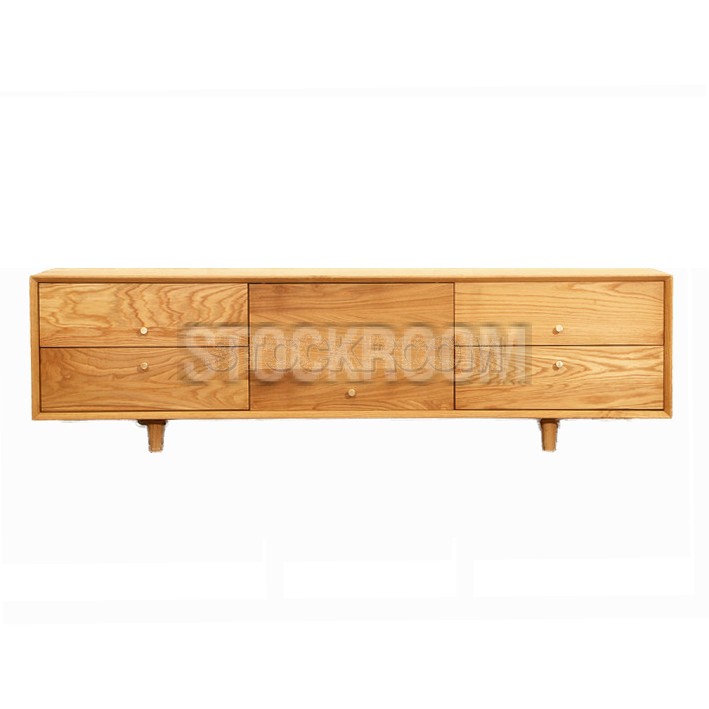 Hana Solid Oak Wood TV Cabinet