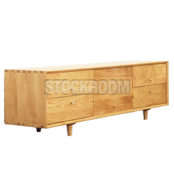 Hana Solid Oak Wood TV Cabinet