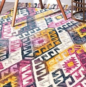 Hand Tufted Indian Style Rug Carpet - Multi