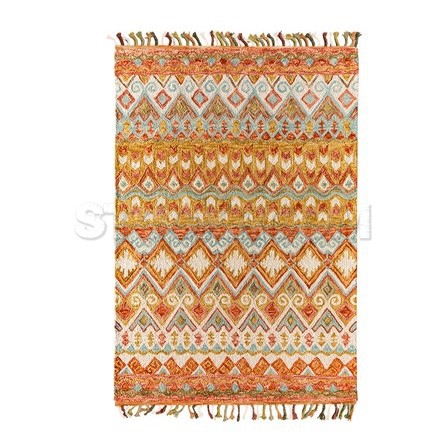 Hand Tufted Indian Style Rug Carpet - Orange