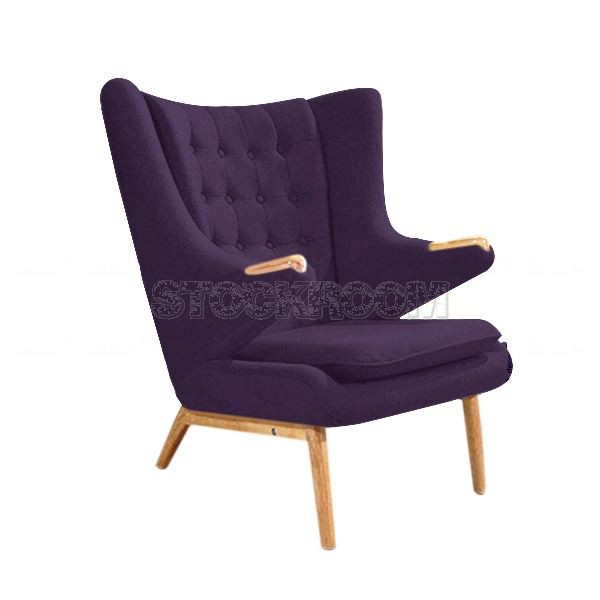 Hans Wegner Style Papa Bear Chair And Ottoman