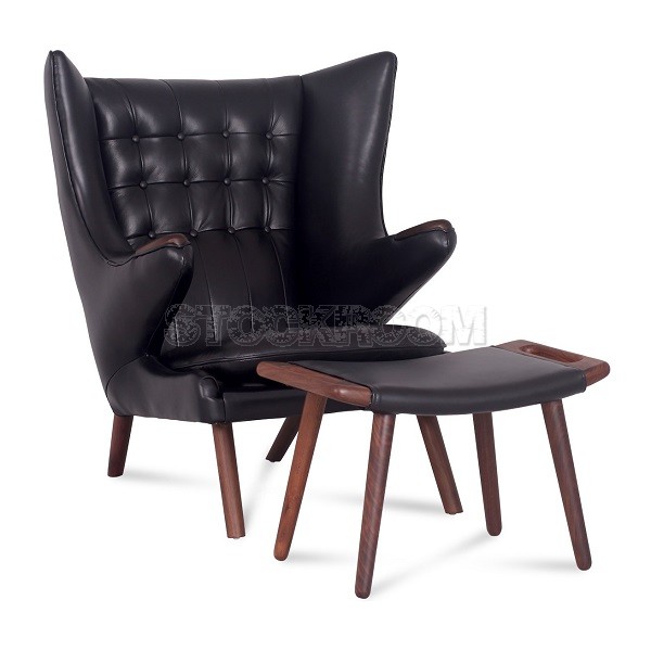 Hans Wegner Style Papa Bear Chair And Ottoman