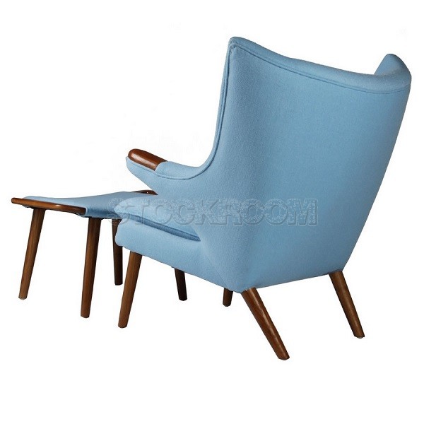 Hans Wegner Style Papa Bear Chair And Ottoman