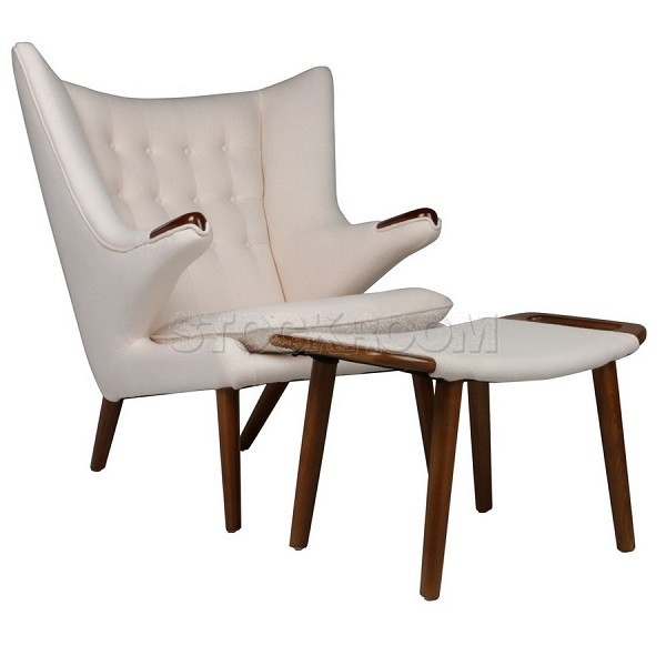 Hans Wegner Style Papa Bear Chair And Ottoman