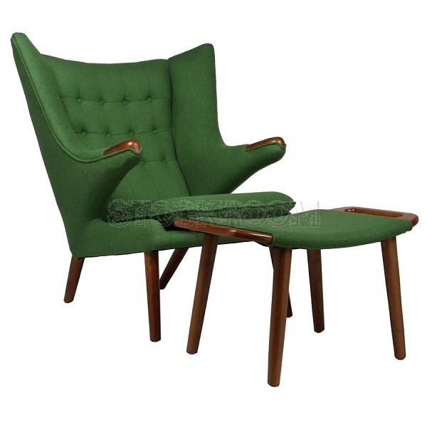 Hans Wegner Style Papa Bear Chair And Ottoman