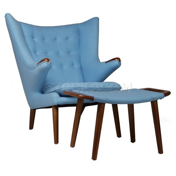 Hans Wegner Style Papa Bear Chair And Ottoman