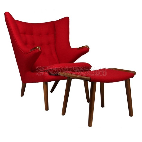 Hans Wegner Style Papa Bear Chair And Ottoman