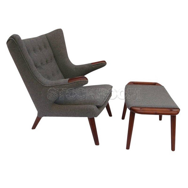 Hans Wegner Style Papa Bear Chair And Ottoman