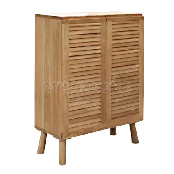 Hazelle Solid Oak Wood Shoe Rack/ Storage Cabinet