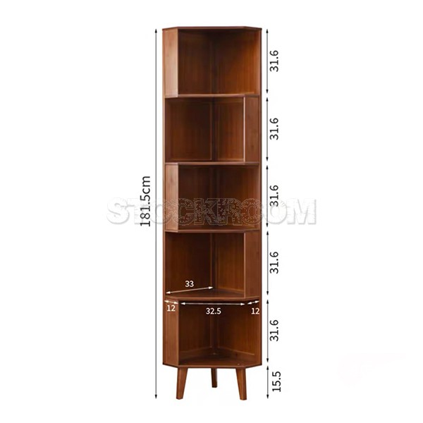 Hillyard Bamboo Corner Bookcase