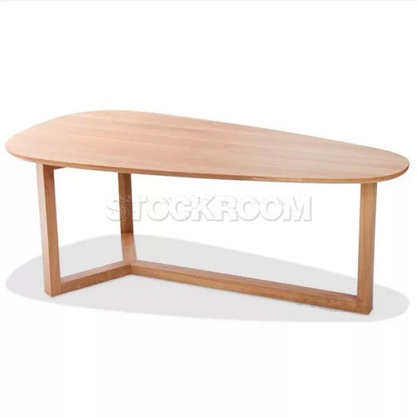 Hopper Solid Oak Wood Raindrop Coffee Table