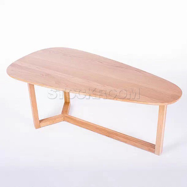 Hopper Solid Oak Wood Raindrop Coffee Table