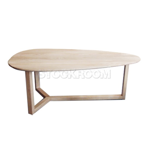 Hopper Solid Oak Wood Raindrop Coffee Table