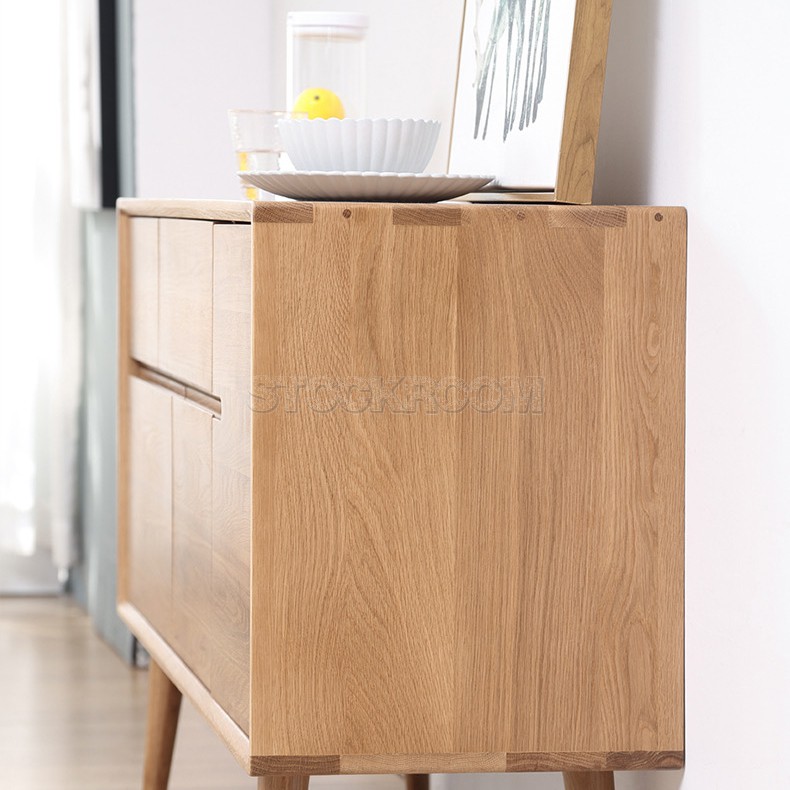 Hudson Solid Oak Wood Sideboard