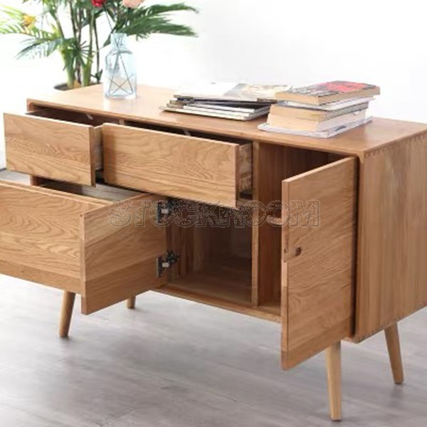 Hudson Solid Oak Wood Sideboard